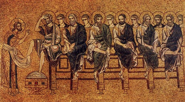 Jézus megmossa az apostolok lábát