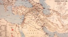 Közel-keleti olajtermelést és szállítást mutató térkép