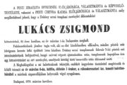 A PIH és a Pesti Chevra Kadisa közös gyászjelentése Lukács Zsigmond haláláról, 1939 március | Forrás: YVA, JM/28597, p. 2335.