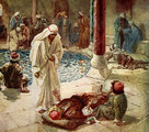 Jézus meggyógyít egy beteget, aki nem éri el a gyógyvizet Bethesdánál
