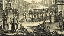 "Madam Genf temetési menete" – az 1751-es gintörvénnyel az angol parlament jogi korlátozásokkal próbált úrrá lenni a Londont felforgató őrületen
