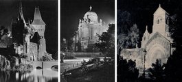 Vajdahunyad vára homlokzatának és belső udvarának éjszakai díszkivilágítása az 1930-as években (14)