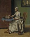 Jean-Étienne Liotard: Csokoládát öntő hölgy (1744)