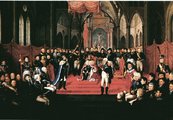 XIV. Károly János Norvégia királyává koronázása a trondheimi Nidaros katedrálisban, 1818.