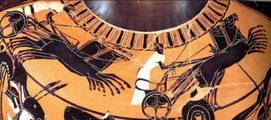 Fogathajtás ábrázolása egy ókori görög edényen