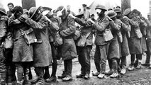 Harci gáz által megvakított brit katonák az első világháborúban