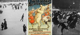 Az 1907-ben készült, nappali felvételen jól látható, hogy a városligeti jégpályán sok gyerek korcsolyázik a felnőttek között önállóan vagy kísérőjének kezét fogva (balra). Középen a téli sportolási lehetőségeket korcsolyázó, szánkózó gyerekekkel hirdető állatkerti plakát az 1910-es évekből. Jobbra pedig a korcsolyapálya elegáns esti közönségét ábrázoló, 1906-ban készült festmény részlete. Alkotója, Cserna Károly jó megfigyelő volt: megörökített egy, az ívlámpák fényében, a jégen táncoló párok között csibészesen korcsolyázó lurkót is (10)