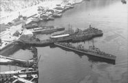 Német hajók Narvik kikötőjében