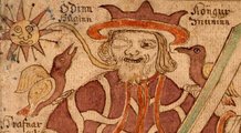A félszemű Odin ábrázolása egy kéziratban (kép forrása: gnosticwarrior.com)