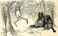 A róka és a macska várják, hogy a felakasztott Pinokkió megfulladjon (kép forrása: Flickr)