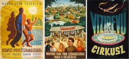 A Rákosi-korszakban a szocialista realizmus jegyében született plakátokkal ajánlották a belföldi turisták – korabeli szóhasználattal: a szorgalmas munkában megfáradt dolgozók – figyelmébe a városligeti szórakoztató és pihentető létesítményeket, a Széchenyi Fürdőt, a Vidámparkot, a Fővárosi Nagycirkuszt (8)