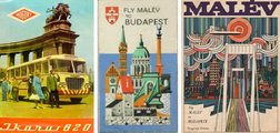 A külföldi vendégkörnek szánt, Magyarországot és Budapestet népszerűsítő korabeli plakátokon rendszeresen feltűntek a Városliget ikonikus építményei. A baloldali Ikarus-plakáton és középen a Millenniumi emlékmű egy-egy jellegzetes részlete látható, a harmadik plakát jobbszélén pedig Vajdahunyad vára stilizált épületcsoportját fedezhetjük fel a Városligetet jelképező fák között (11)