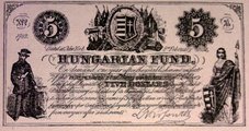 Ötdolláros Kossuth-bankó 1852-ből (kép forrása: Wikimedia Commons)
