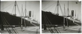 1903, Fiume, a Carpathia személyszállító hajó a kikötőben (a hajó 1912-ben elsőként ért a Titanic katasztrófájának helyszínére, és kezdte menteni a túlélőket)