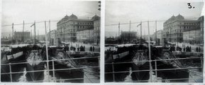 1900, Fiume, kikötő, Baross Gábor rakpart, jobbra az Adria-palota