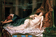 Reginald Arthur: Kleopátra halála (1892) (kép forrása: Wikimedia Commons)
