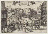 Guy Fawkes kivégzése Claes Jansz Visscher 1606-os illusztrációján (kép forrása: Wikimedia Commons)