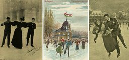 Hallani ugyan nem halljuk, de a képeken látható hölgyek és urak mozgása elárulja, hogy a jégpályán mindig szólt a zene, kiváló alkalmat nyújtva a tánc gyakorlására (balra Erdélyi Mór felvétele, Vasárnapi Újság, 1896. 3. szám, középen képes levelezőlap, 1890-es évek, magángyűjtemény,  jobbra Goró Lajos rajza, Vasárnapi Újság, 1899. 2. szám)