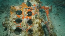 Az egyik megtalált Dauntless műszerfalának egy része a Chuuk-lagúna fenekén (kép forrása: livescience.com / University of Delaware / Dr. Mark Moline)