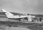 Franciszek Jarecki MiG–15bisz típusú vadászrepülője Bornholmon, 1953. március 5. (kép forrása: gp24.pl)