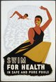 „Ússz az egészségért biztonságos és tiszta medencében – Clevelandi Egészségügyi Iroda – Élelmiszerbiztonsági és Gyógyszerészeti Hivatal”, 1940. (kép forrása: vintage-everyday.com)