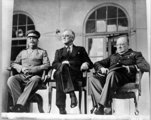 Sztálin, Roosevelt és Churchill Teheránban (kép forrása: Wikimedia Commons)