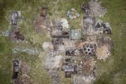 Drónfelvétel a az ásatásról (kép forrása: Várkapitányság / Nemzeti Hauszman Program)
