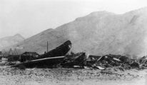 A lezuhant B-52 bombázó roncsai Palomaresnél 1966 telén