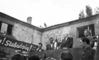 Rákosi Mátyás az 1945-ös nemzetgyűlési választások idején. (Fortepan/Angyalföldi Helytörténeti Gyűjtemény)