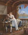 Nelson és Lady Hamilton Nápolyban, ismeretlen 19. századi festő alkotása