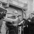 Mindszenty 1956. november 1-jén a kiszabadítása után tartott sajtókonferencián (kép forrása: Wikimedia Commons)