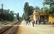 A balatonlellei vasútállomás 1975-ben (Kép forrása: Fortepan/ Balázs Lajos)
