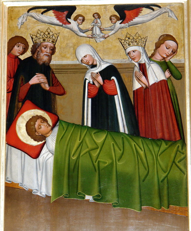 Szent István a halott Szent Imrével (Kép forrása: Wikipédia/ Thaler Tamás/ CC BY-SA 3.0)
