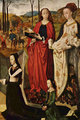 A jobb oldalszárnyon felesége, Maria di Francesco Baroncelli látható lányukkal, Margaritával. 