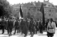 Hadifoglyok hazatérése Debrecenbe 1947. június 6-án