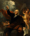 Benjamin West 1816-os festményén Franklin tudományos karaktere kapott hangsúlyt