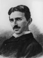 Nikola Tesla arcképe egy metszeten
