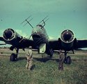 Elhagyatott Junkers Ju 88-as éjszakai vadászrepülő Dániában 1945-ben