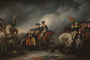 John Trumbull: A hesseniek foglyul ejtése Trentonnál, 1776. december 26. (1828) (kép forrása: Wikimedia Commons)