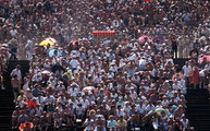 Közönség a Hungaroring lelátóján, 1986.