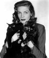 Lauren Bacall két hosszabb szőrű példánnyal