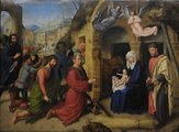 A háromkirályok imádása David Gerard korai németalföldi festő 1512-es alkotásán