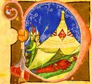 A király elleni merénylet ábrázolása a Képes Krónika miniatúráján