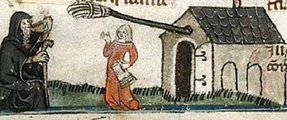 Az 1300 körül keletkezett, IX. Gergely pápa Decretaliáját tartalmazó, Smithfield Decretals néven ismert angol kódex illusztrációja sörrel a kezében és a házára kihelyezett seprűszerű póznával ábrázol egy sörfőzőnőt