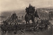 Henri Motte: Hannibal Barca átkel a Rhone-on (1878)