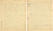Két oldal a levélből, rajta a Rimbaud által készített rajzokkal