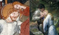 Szent László és a megmenekített leány, valamint Sir Lancelot és Ginevra