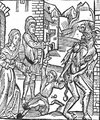 Gyermeket elragadó ördög egy 1498-as metszeten (kép forrása: fineartamerica.com)