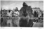 Danzig (Gdańsk) híres középkori kikötői daruja, a Krantor a két világháború között (kép forrása: danzigfreestate.org)