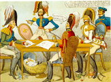 Korabeli angol karikatúra a veronai kongresszusról (kép forrása: Wikimedia Commons)